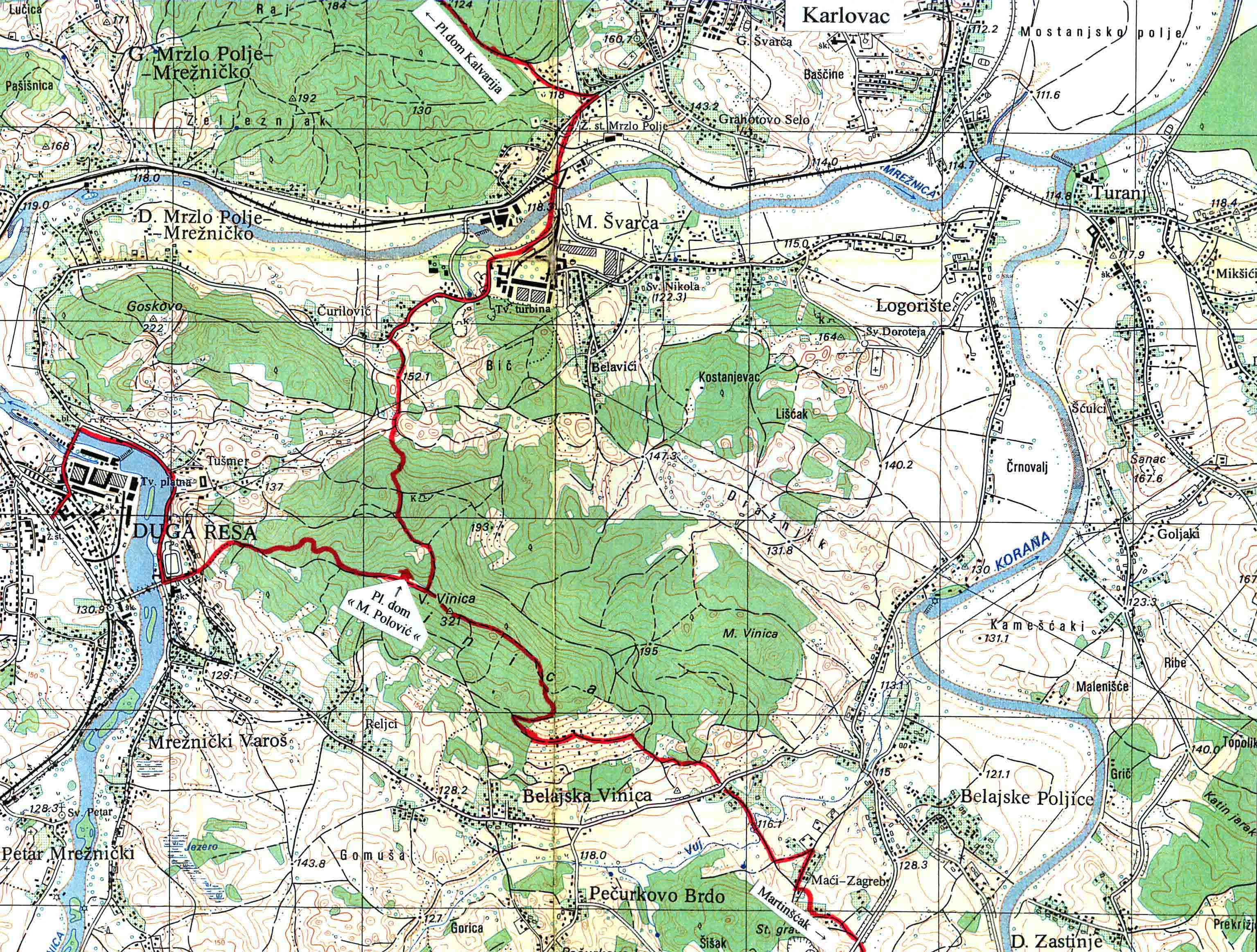 karta karlovca Planinarske staze | HPD 